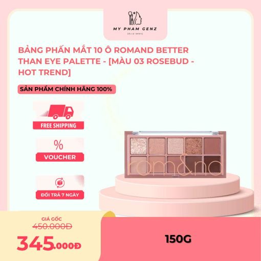 Bảng phấn mắt 10 ô Romand Better Than Eye Palette - [Màu 03 Rosebud - Hot TREND]