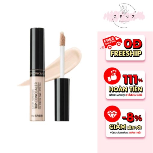Che Khuyết Điểm The Saem Cover Perfection Tip Concealer SPF28/PA++ #0.5 6.5g