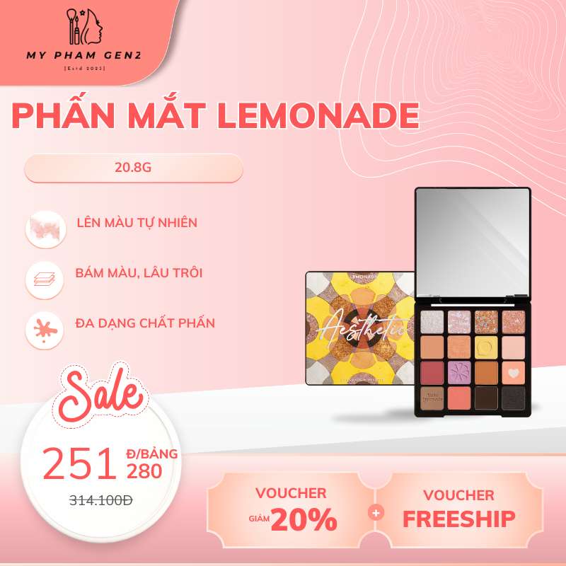 Bảng phấn mắt Lemonade Aesthetic eyeshadow palette - Version 2 20.8g