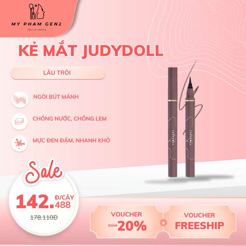 Bút Kẻ Mắt Nước JUDYDOLL 0.4g Siêu Mảnh 0.014mm Chống Thấm Nước Không Lem Khô Nhanh Dễ Sử Dụng  4.9  18,7k đánh giá 61k Sold