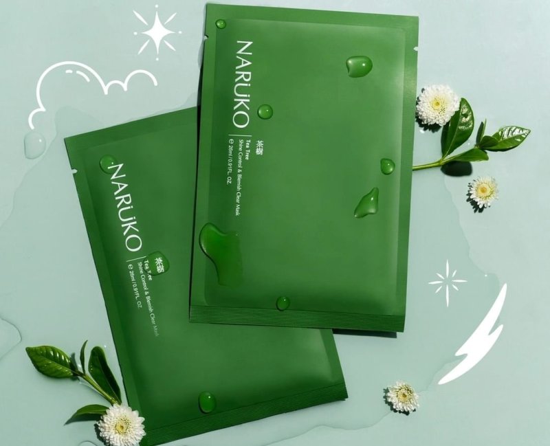 Mặt Nạ Chiết Xuất Tràm Trà Kiềm Dầu, Hỗ Trợ Giảm Mụn Naruko Tea Tree Shine Control & Blemish Clear Mask 26ml