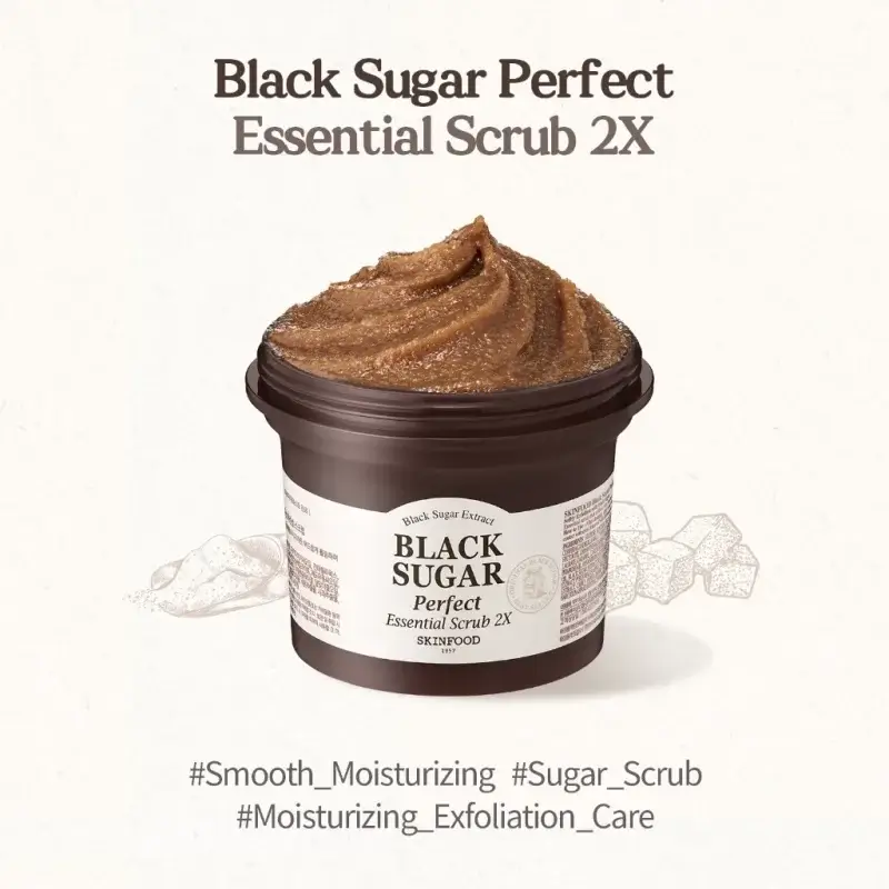 Tẩy tế bào chết đường đen loại bỏ mụn đầu đen & dưỡng ẩm Black Sugar Perfect Essential Scrub 2X 100g & 210g